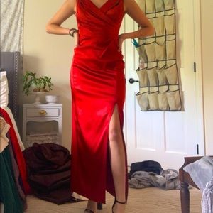 Formal silk red dress